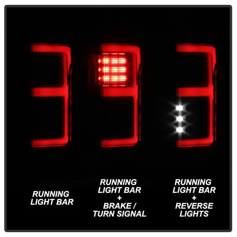 Spyder 15-18 Ford F-150 LED Tail Lights (w/Blind Spot) - Black Smoke (ALT-YD-FF15015BS-LBLED-BSM) 
