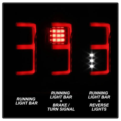 Spyder 15-18 Ford F-150 LED Tail Lights (w/Blind Spot) - Black Smoke (ALT-YD-FF15015BS-LBLED-BSM) 