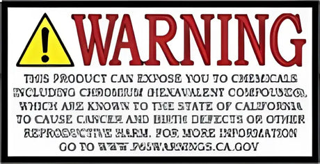 Warning label about chemicals on Spyder 15-19 Subaru Impreza WRX LED tail lights