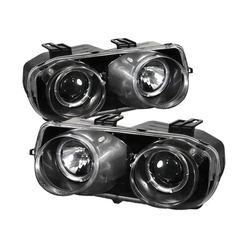 Spyder Acura Integra 94-97 Projector Headlights LED Halo -Black High H1 Low 9006 PRO-YD-AI94-HL-BK - Truck & Automotive
