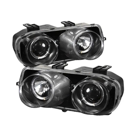 Spyder Acura Integra 94-97 Projector Headlights LED Halo -Black High H1 Low 9006 PRO-YD-AI94-HL-BK - Truck & Automotive