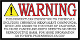 California Proposition 65 warning label on Spyder Apex LED tail lights for Ford F250 SD