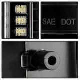 Black automotive LED tail lights assembly with three units and rear connector for Ford F250
