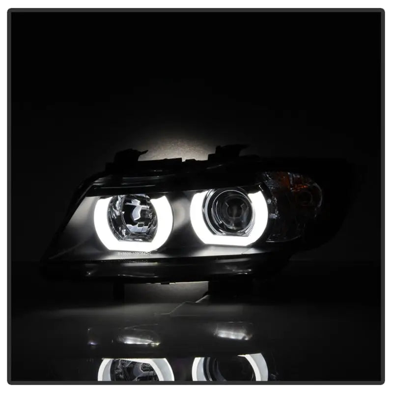 Spyder BMW E90 3-Series 06-08 4DR Headlights - Halogen Model Only - Black PRO-YD-BMWE9005V2-AM-BK - Truck & Automotive