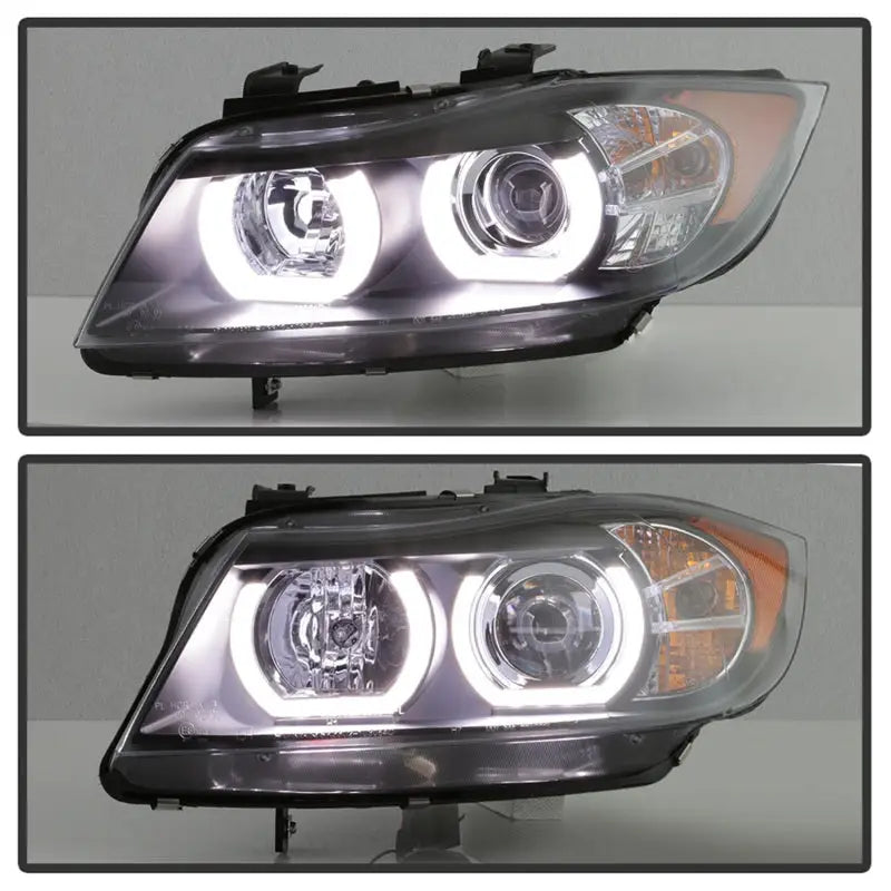 Spyder BMW E90 3-Series 06-08 4DR Headlights - Halogen Model Only - Black PRO-YD-BMWE9005V2-AM-BK - Truck & Automotive