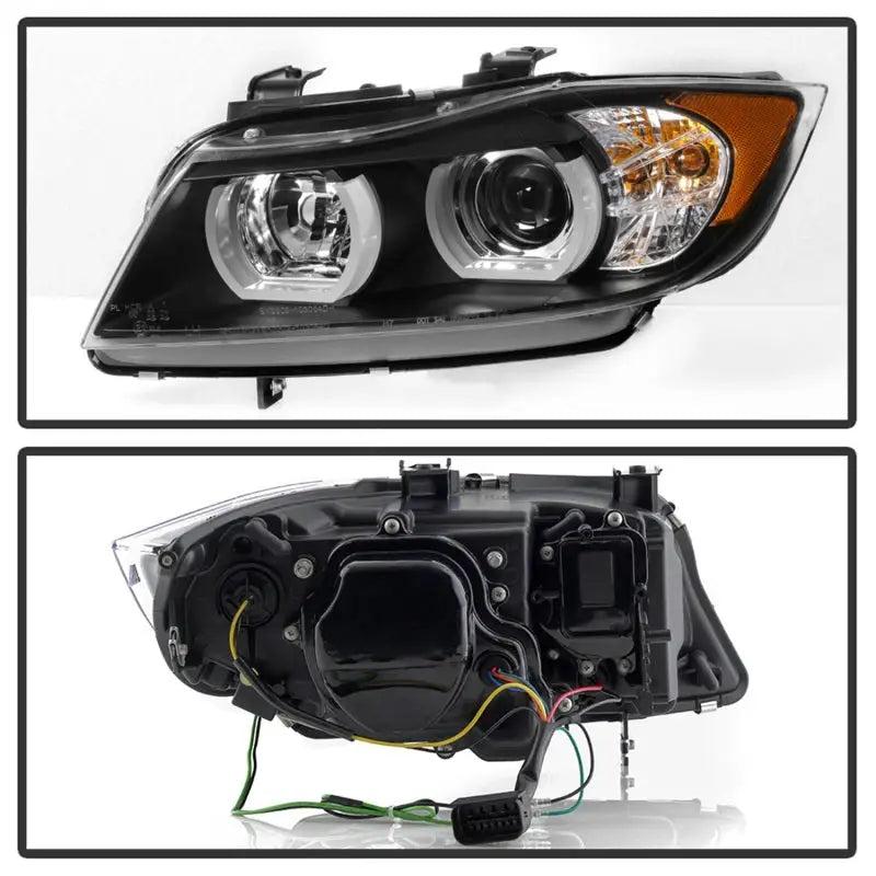 Spyder BMW E90 3-Series 06-08 4DR Headlights - Halogen Model Only - Black PRO-YD-BMWE9005V2-AM-BK - Truck & Automotive