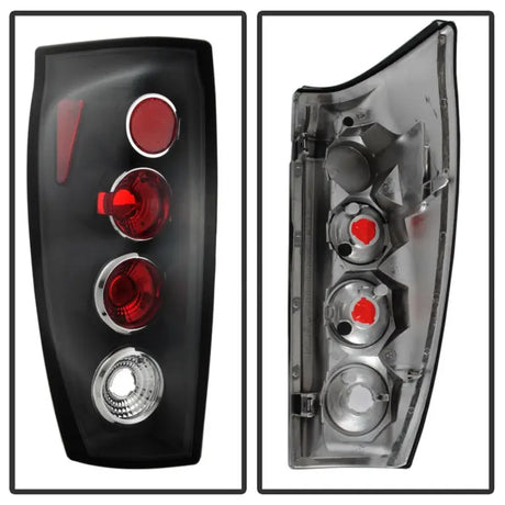 Spyder Chevy Avalanche 02-06 euro style tail lights black showing car tail light assembly