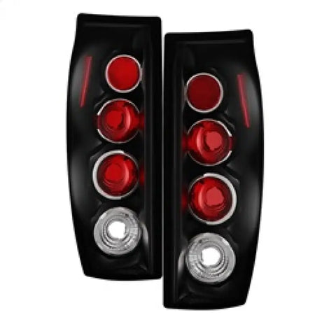 Pair of black and red Euro style tail lights for Chevy Avalanche 02-06 ALT-YD-CAV04-BK