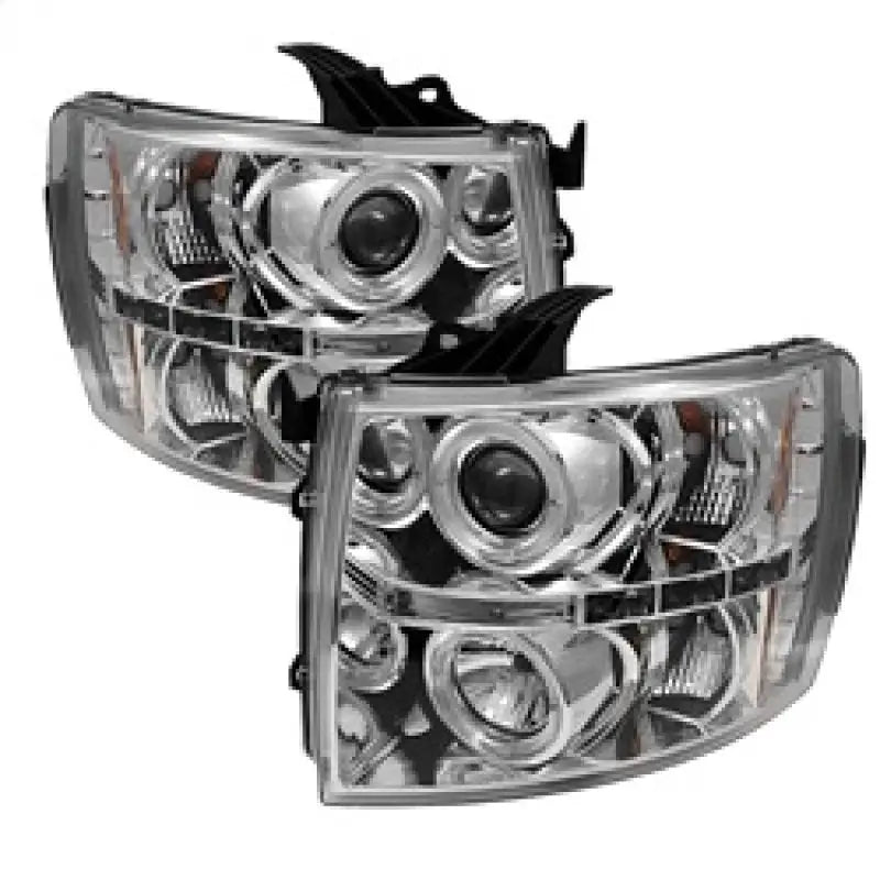 Spyder Chevy Silverado 1500 07-13 Projector Headlights LED Halo Chrm PRO-YD-CS07-HL-C - Truck & Automotive