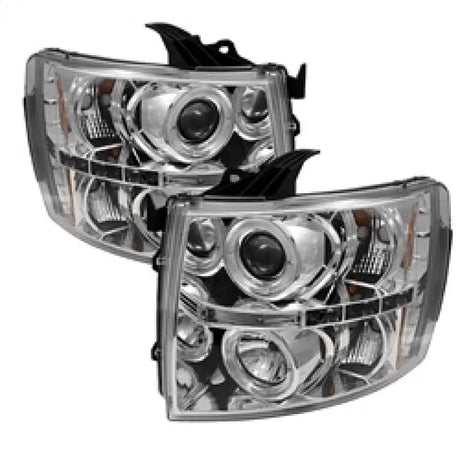 Spyder Chevy Silverado 1500 07-13 Projector Headlights LED Halo Chrm PRO-YD-CS07-HL-C - Truck & Automotive