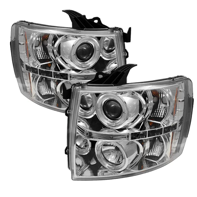 Spyder Chevy Silverado 1500 07-13 Projector Headlights LED Halo Chrm PRO-YD-CS07-HL-C - Truck & Automotive