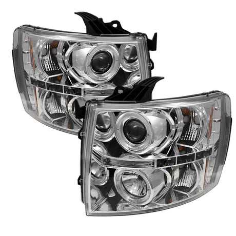Spyder Chevy Silverado 1500 07-13 Projector Headlights LED Halo Chrm PRO-YD-CS07-HL-C - Truck & Automotive