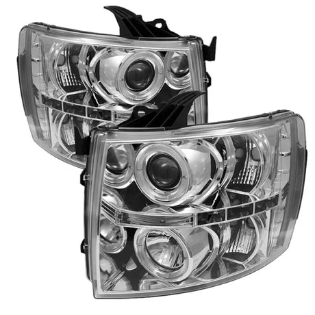 Spyder Chevy Silverado 1500 07-13 Projector Headlights LED Halo Chrm PRO-YD-CS07-HL-C - Truck & Automotive