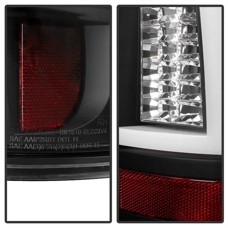 Black and red LED tail lights for Chevy Silverado 1500/2500 from Spyder, version 2