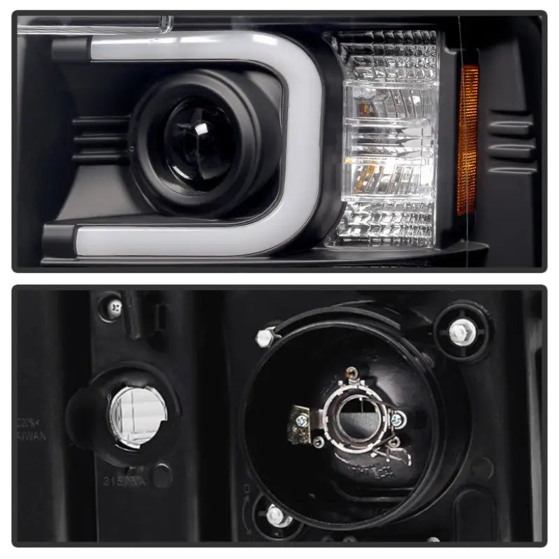 Spyder Chevy Silverado 2014-16 2500 HD Projector Headlights Light Bar DRL Blk PRO-YD-CSHD14-LBDRL-BK - Truck &