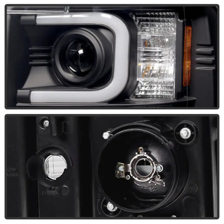 Spyder Chevy Silverado 2014-16 2500 HD Projector Headlights Light Bar DRL Blk PRO-YD-CSHD14-LBDRL-BK - Truck &