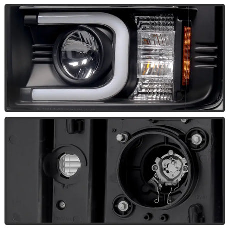 Spyder Chevy Silverado 2014-16 2500 HD Projector Headlights Light Bar DRL Blk PRO-YD-CSHD14-LBDRL-BK - Truck &