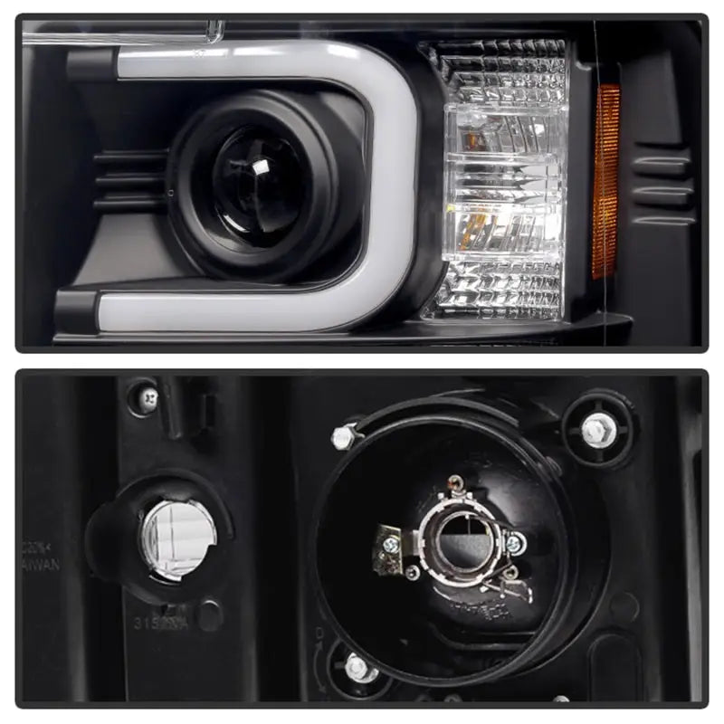 Spyder Chevy Silverado 2014-16 2500 HD Projector Headlights Light Bar DRL Blk PRO-YD-CSHD14-LBDRL-BK - Truck &