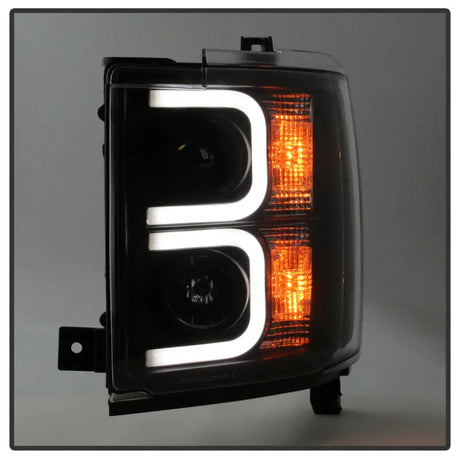 Spyder Chevy Silverado 2014-16 2500 HD Projector Headlights Light Bar DRL Blk PRO-YD-CSHD14-LBDRL-BK - Truck &