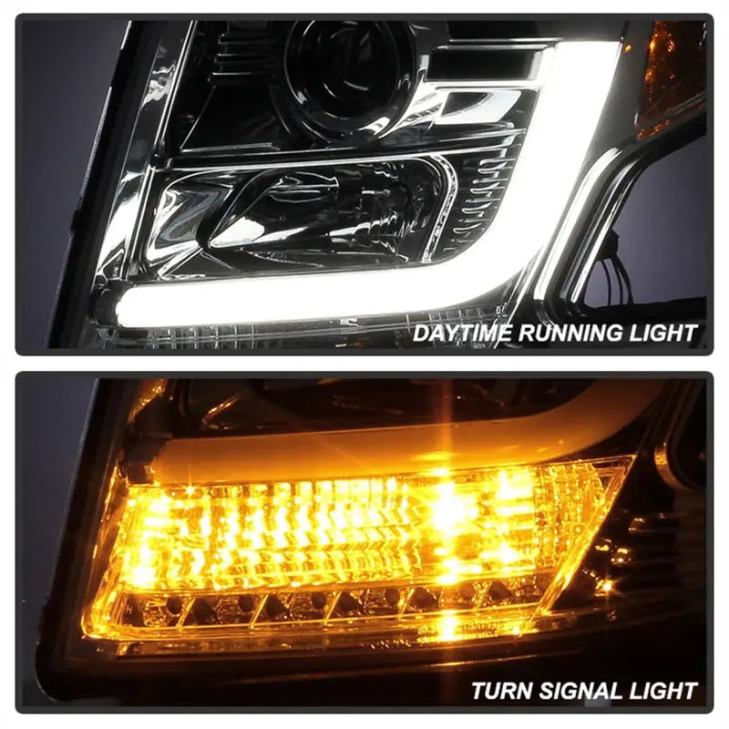 Automotive projector headlights with integrated DRL and turn signal for Chevy Tahoe