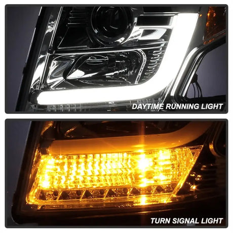 Automotive projector headlights with integrated DRL and turn signal for Chevy Tahoe
