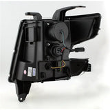 Rear view of black projector headlights for Chevy Tahoe with wiring, Spyder Chevy Tahoe upgrade