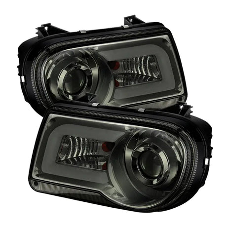 Spyder Chrysler 300C 05-10 Projector Headlights LED DRL Smoke High/Low H7 PRO-YD-C300C-DRL-SM - Truck & Automotive