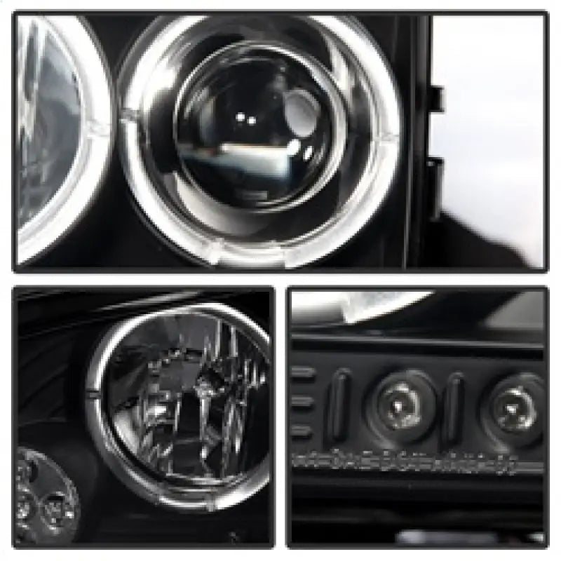 Car headlight assembly with projector headlights and LED halo for Dodge Charger 06-10