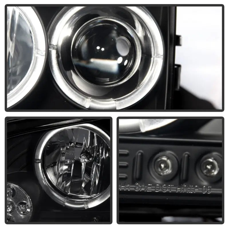 Spyder Dodge Charger projector headlights with LED halo and black smoked finish