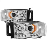 Pair of chrome projector headlights for Spyder Dodge Ram 1500 and Ram 2500 models