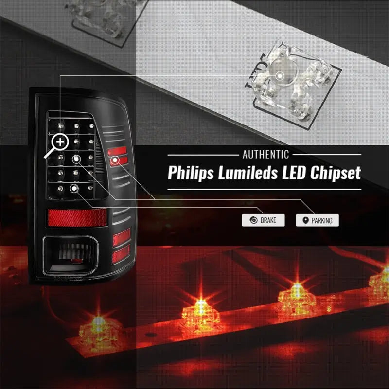 Automotive LED tail light for Dodge Ram 1500 and 2500/3500 models, sleek led tail lights