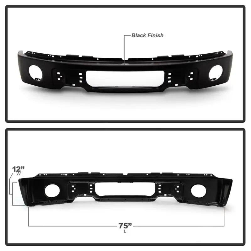 Spyder Ford F150 09-14 w/Fog Light Hole Front Bumper - Black (OEM # 9L3Z17757DPTM) - Truck & Automotive