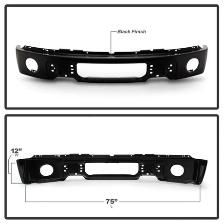 Spyder Ford F150 09-14 w/Fog Light Hole Front Bumper - Black (OEM # 9L3Z17757DPTM) - Truck & Automotive