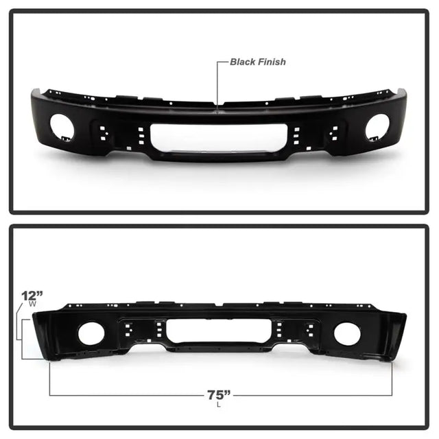 Spyder Ford F150 09-14 w/Fog Light Hole Front Bumper - Black (OEM # 9L3Z17757DPTM) - Truck & Automotive