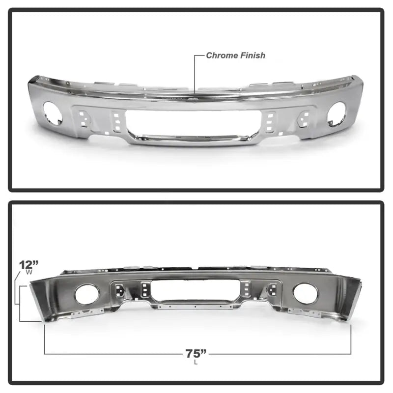 Spyder Ford F150 09-14 w/Fog Light Hole w/o Harley Model Front Bumper - Chrome (OEM 9L3Z17757B) - Truck & Automotive