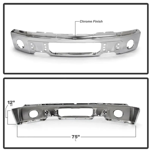 Spyder Ford F150 09-14 w/Fog Light Hole w/o Harley Model Front Bumper - Chrome (OEM 9L3Z17757B) - Truck & Automotive