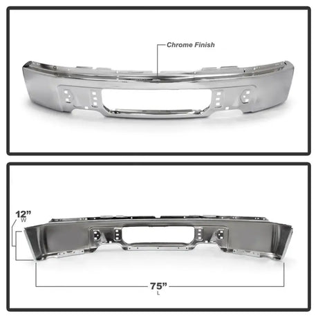 Spyder Ford F150 09-14 w/o Fog Light Hole Front Bumper - Chrome (OEM # 9L3Z17757A) - 9948473