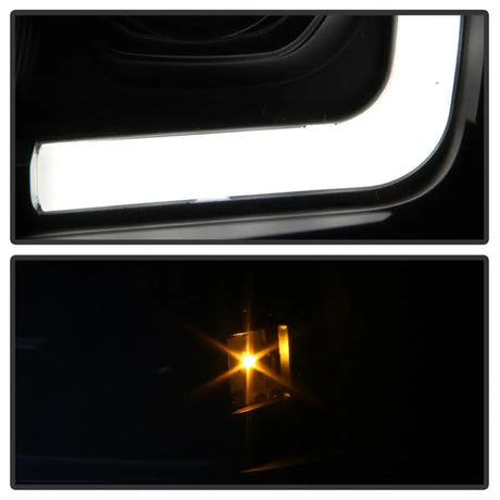 Spyder Ford F150 2005-2007 Projector Headlights - Light Bar DRL LED - Black PRO-YD-FS05V2-LB-BK 