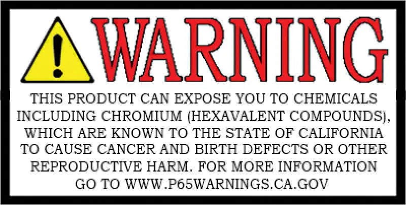 Warning label about cancer and reproductive harm on Spyder Ford F150 LED Halo reflector