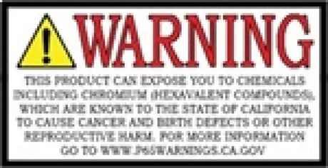 Warning label about harmful chemicals on GMC Sierra LED tail lights for safety