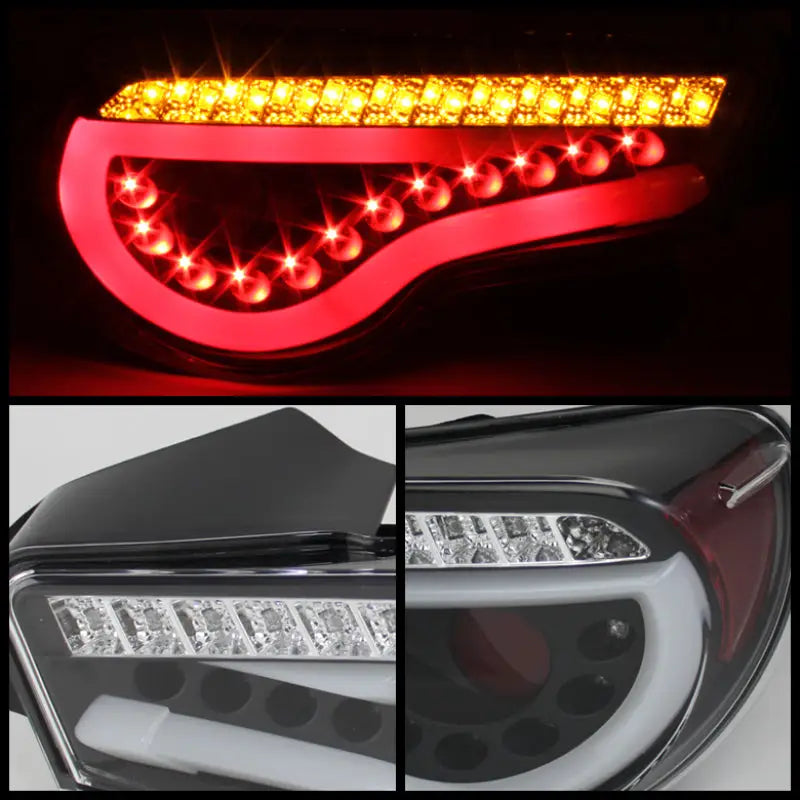 Spyder Scion FRS 12-14/Subaru BRZ 12-14 Light Bar LED Tail Lights Black ALT-YD-SFRS12-LBLED-BK - Truck & Automotive