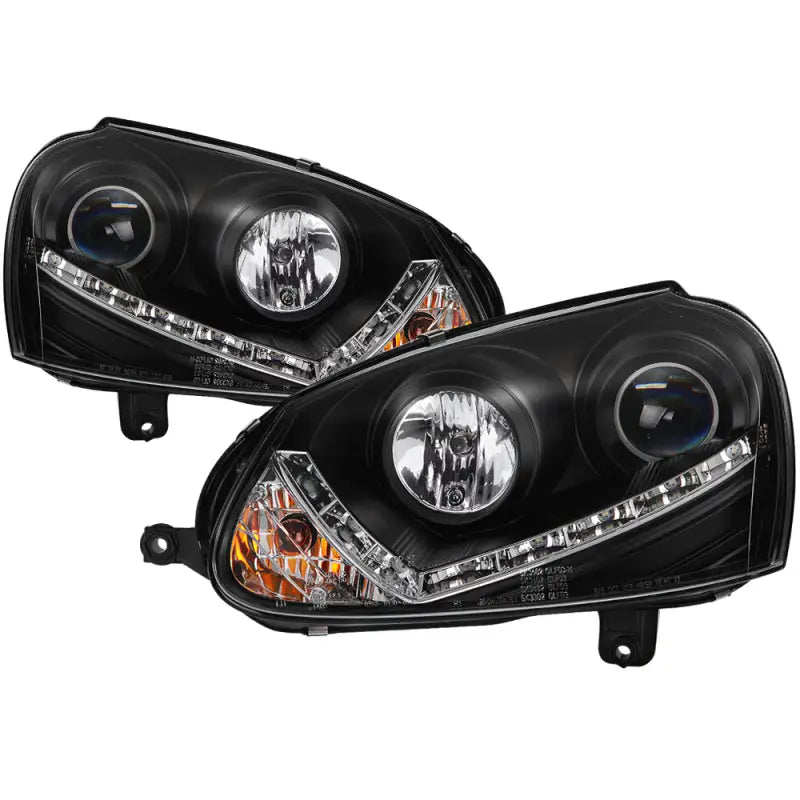 Spyder Volkswagen GTI 06-09/Jetta 06-09 Xenon/HID Model Only - DRL Black PRO-YD-VG06-HID-DRL-BK - Truck & Automotive