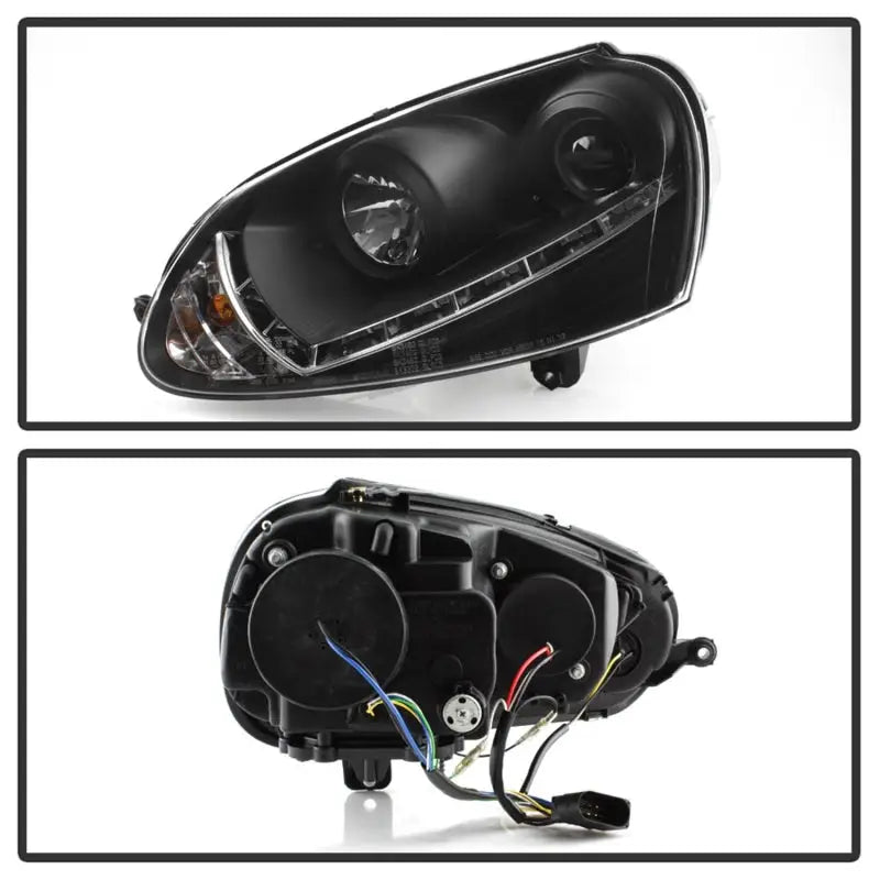 Spyder Volkswagen GTI 06-09/Jetta 06-09 Xenon/HID Model Only - DRL Black PRO-YD-VG06-HID-DRL-BK - Truck & Automotive