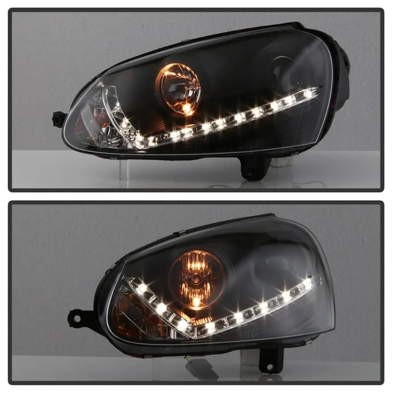 Spyder Volkswagen GTI 06-09/Jetta 06-09 Xenon/HID Model Only - DRL Black PRO-YD-VG06-HID-DRL-BK - Truck & Automotive