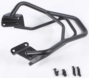 Matte black black metal motorcycle crash bars with luggage mounting hardware for top case mounting