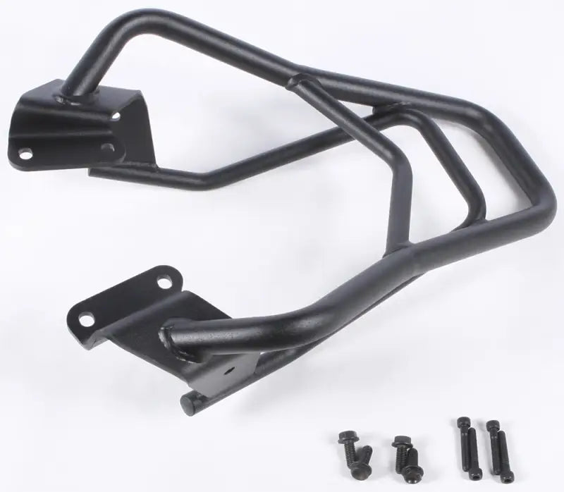 Matte black black metal motorcycle crash bars with luggage mounting hardware for top case mounting