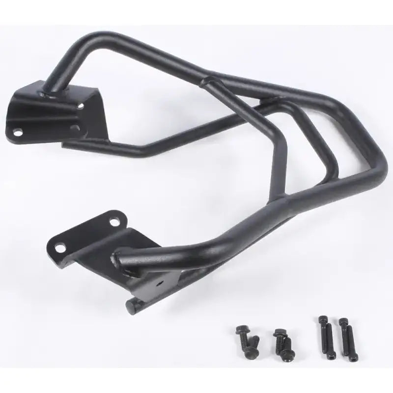Matte black black metal motorcycle crash bars with luggage mounting hardware for top case mounting