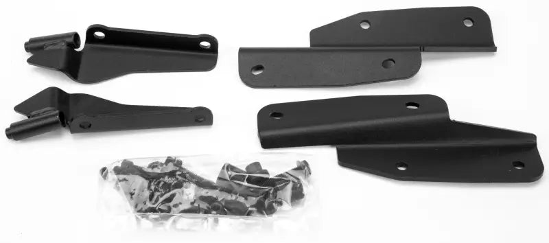 Black metal case hardware and fasteners for hard luggage mounting in SR1144 Top Case Hardware