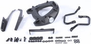 Motorcycle luggage rack mounting kit for hard luggage mounting hardware in matte black