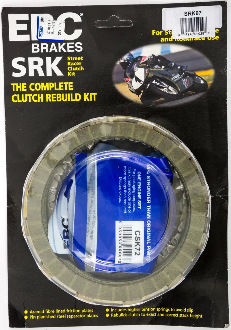 Packaged EBC Brakes SRK67 complete clutch kit for motorcycles, SRK complete clutch gear